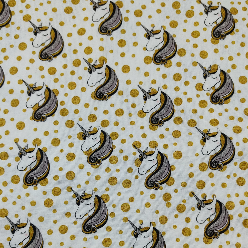 Unicornio Dorado y Gris